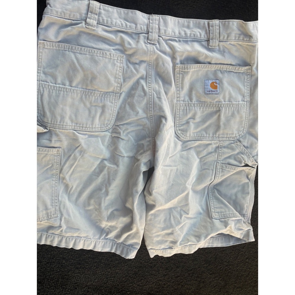 Carhartt Mens 36 Relaxed Fit Canvas Carpenter Shorts Gray Utility Workwear B147